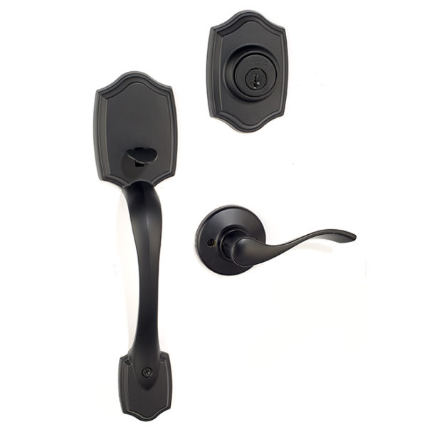 Weiser Brentwood Elements Entry Door Handle Set - Iron Black